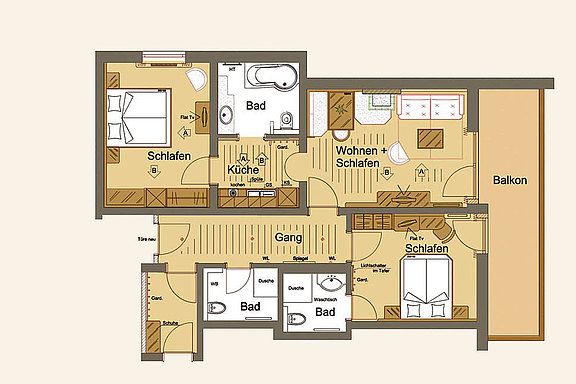 Floor plan from the apartment Gamsknogl