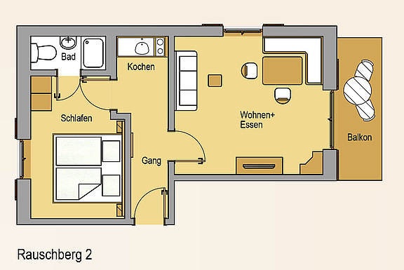 Floor plan from the apartment Rauchberg 2