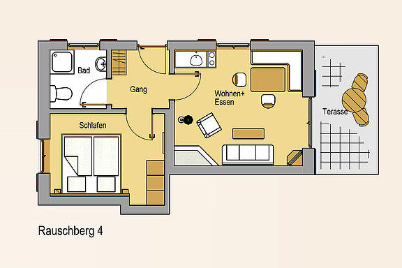 Floor plan from the apartment Rauschberg 4