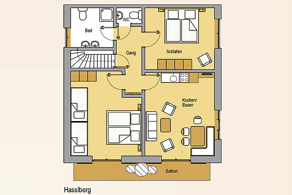 Floor plan from the apartment Hasslberg